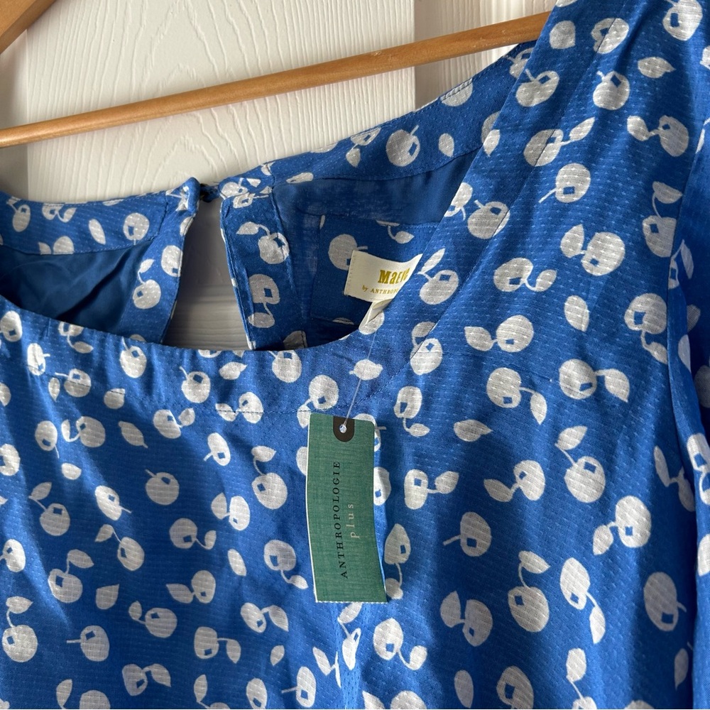 Anthropologie Maeve Square-Neck Crop Top Blue Blouse Top Size 2X NWT - Picture 7 of 13
